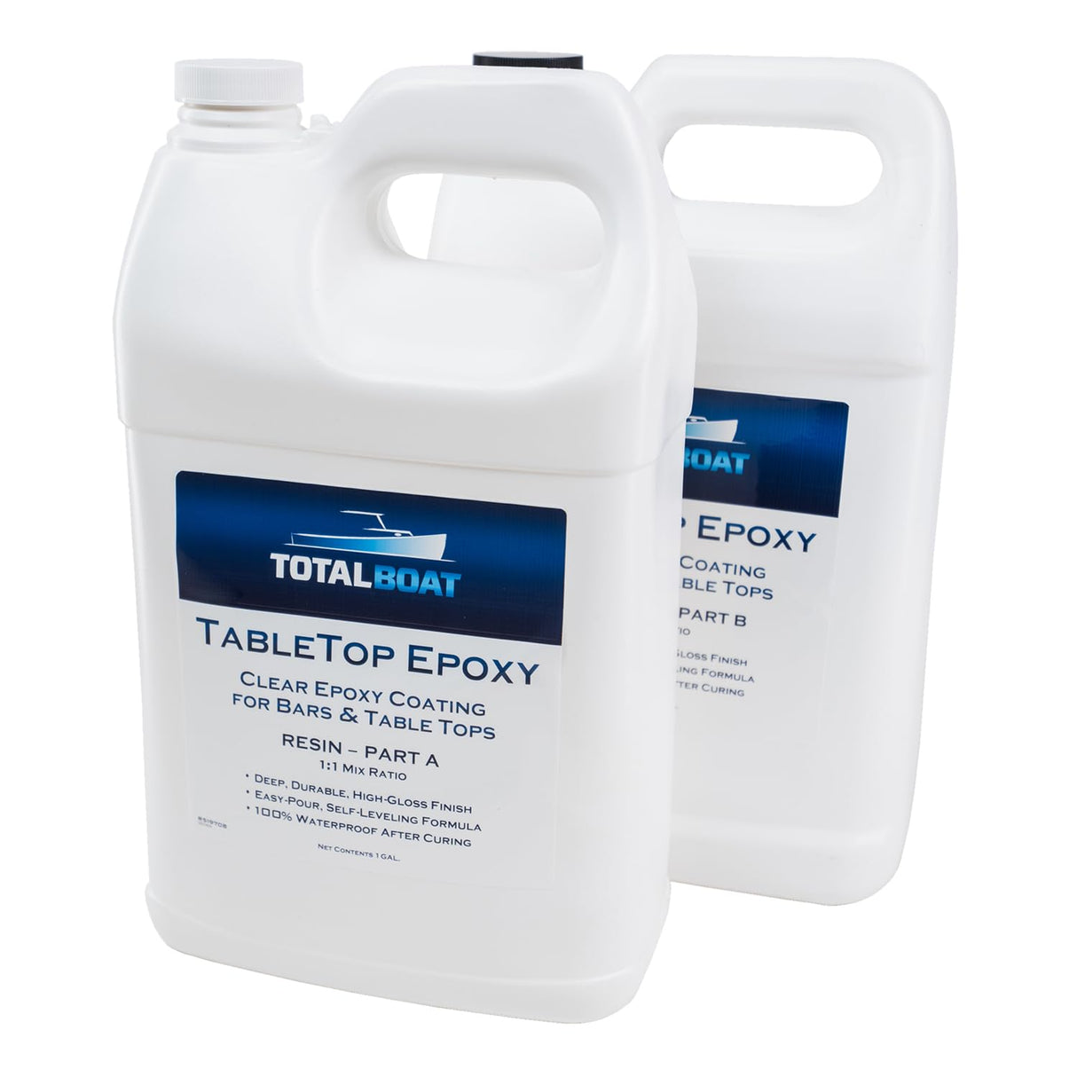TotalBoat Table Top Epoxy Resin 2 Gallon Kit - Crystal Clear Coating and Casting Resin for Bar Tops, Table Tops, Wood, Concrete, Epoxy Art & Crafts TotalBoat