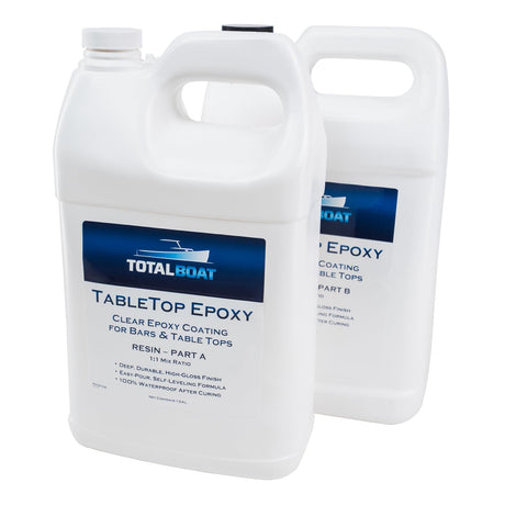 TotalBoat Table Top Epoxy Resin 2 Gallon Kit - Crystal Clear Coating and Casting Resin for Bar Tops, Table Tops, Wood, Concrete, Epoxy Art & Crafts TotalBoat