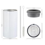 MURRICON 16 oz Sublimation Tumblers Blanks Straight,4-in-1 Sublimation Skinny Can Cooler,Stainless Steel Insulated Sublimation Tumblers,with Lid and Straw,8 Pack MURRICON