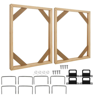Kqcibz 2 Set DIY Solid Wood Canvas Frame Kit, 16X20 Inch Canvas Frame Stretcher Bars Wood for Oil Paintings, Prints and Posters Easy Install