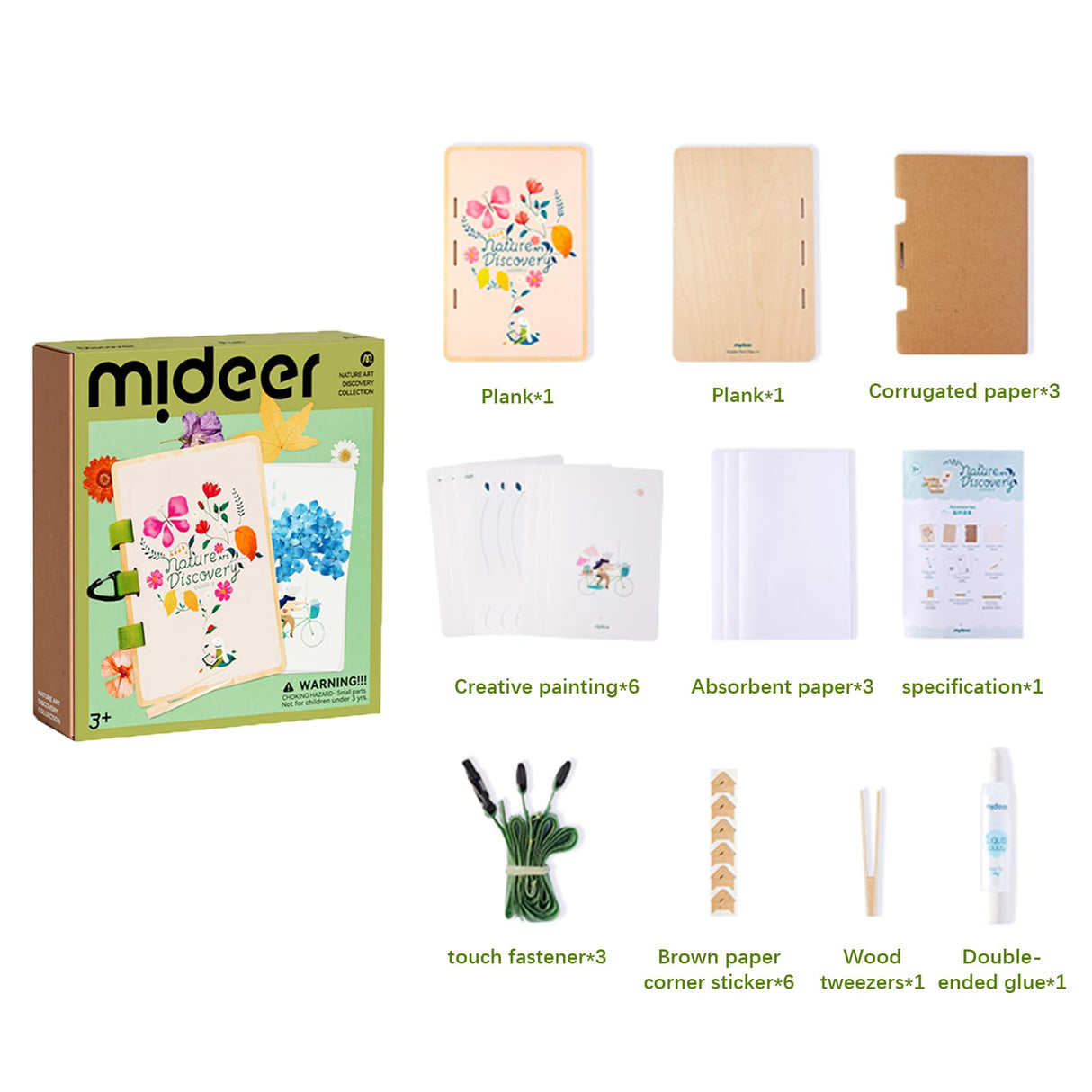 Happytime Flower Press Kit for Kids, Creativity Crafts DIY Plant Drying Set, Wooden Convenient to Carry, Gift for Boys and Girls Happytime