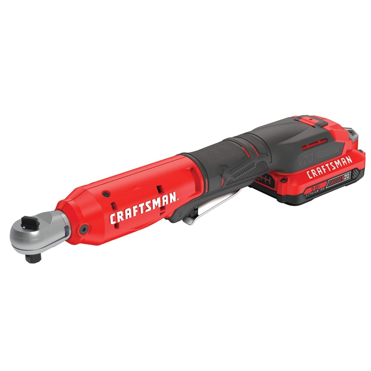 CRAFTSMAN V20 Cordless Ratchet Wrench Kit, 3/8 inch Drive, 300 RPM, up to 35 ft-lbs of Torque, Battery and Charger Included (CMCF930D1) - WoodArtSupply