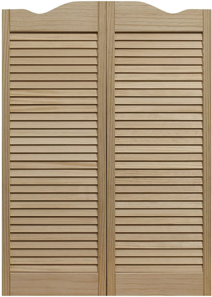 LTL Home Products 853242 Pinecroft Louvered Café Door, Solid Pine Wood, 32"x42", Unfinished - WoodArtSupply