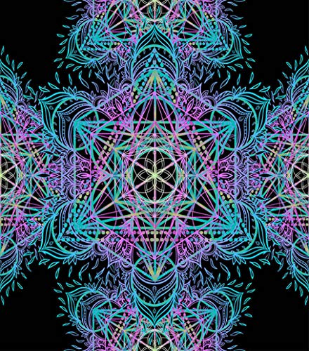 DIY 5D Diamond Painting Kits Sacred Geometry Symbols Circle in Vector Kaleidoscope Yoga Full Drill Painting Arts Craft Canvas for Home Wall Decor Full Drill Cross Gift 20X16 Inch Vooft