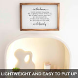 MAINEVENT In This House We Do Family Sign 11x16 Inch, Family Signs Home Decor, Rustic Farmhouse Decor the Home Sign, Wall Decorations Living Room, Modern Farmhouse Sign Solid Wood Frame MAINEVENT