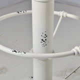 Diwhy Industrial Pub Table 23.6" Iron Round Desktop 37.4" Height Cast Iron Bar Table Antique White Diwhy