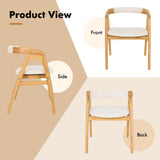 COSTWAY Bamboo Accent Chair, Modern Painted Bamboo Leisure Chair w/Comfy Fiber Cushion, Curved Backrest, Solid Legs, Upholstered Armchair for Living Room, Bedroom, Dining Room, Natural (1) COSTWAY