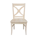 International Concepts Vineyard Curved X Back Dining Chair, Unfinished IC International Concepts