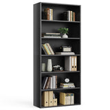Sweetcrispy Industrial 6 Shelf Bookcase - Large 63 Inch Tall Floor Standing Open Bookshelf with Anti-Tipping Device for Home Office, Living Room, and Bedroom Storage, Black Sweetcrispy