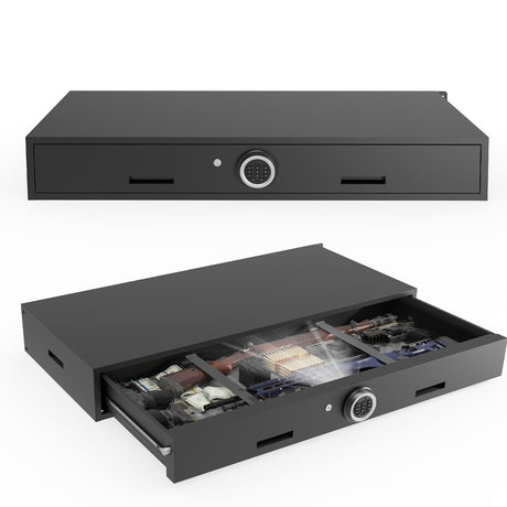 Eltean Under Bed Gun Safe for Rifles and Pistols, Gun Storage Safe Drawer,Rifle Safe with Upgraded Digital Panel, Shotgun Cabinet with LED Lights, Quick Access Eltean