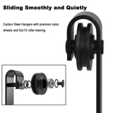 CCJH 6.6ft Sliding Barn Door Hardware Kit Heavy Duty for Single Wood Door (J Shape) CCJH