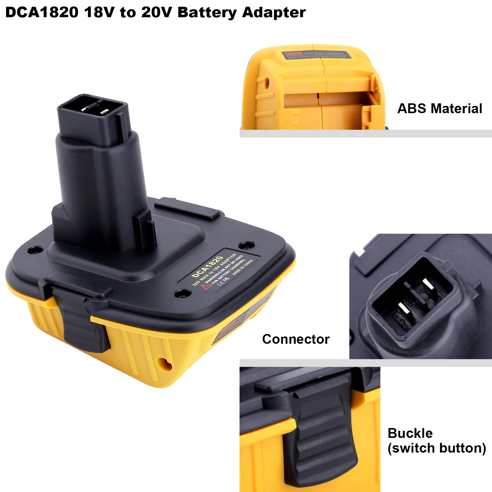 2 Pack DCA1820 Adapter Compatible with Dewalt 20V MAX Battery to 18V XRP Battery, 18V to 20V Battery Adapter Compatible with Dewalt 18V NiCad Tools - WoodArtSupply