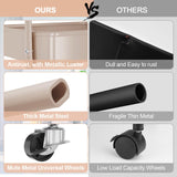 EAGMAK 3 Tier Utility Rolling Cart, Metal Storage Cart with Handle and Lockable Wheels, Multifunctional Storage Organizer Trolley with Mesh Baskets for Kitchen, Living Room, Office, Garage (Beige) EAGMAK