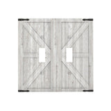Spshian Decorative Switch Plate Covers Rustic Wooden White Barn Doors 2 Gang Wall Plate Double Toggle Light Switch Cover Plate Electric Dual Device Electrical Faceplate for Kitchen Farmhouse Bedroom Spshian