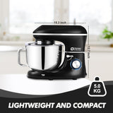 Kitchen in the box Stand Mixer, 6.5QT 660W Electric Kitchen Mixer, 6-Speed Tilt-Head Food Mixer with Dough Hook, Wire Whip, Beater, Dishwasher Safe (Black) Kitchen in the box
