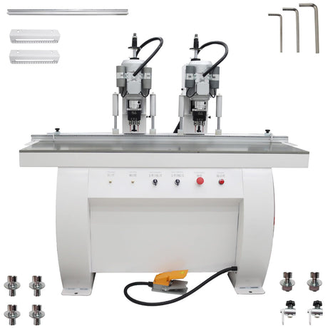 WYDDDARY Hinge Drilling and Boring Machine Hinge Boring Drill Press Machine Precision Woodworking Drilling for Cabinet and Furniture Double Heads(48-6) 110V 1500W*2 3400RPM 0-50mm Depth WYDDDARY