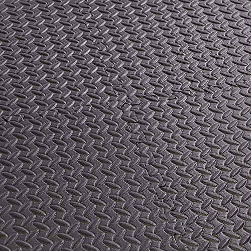 Signature Fitness Puzzle Exercise Mat with EVA Foam Interlocking Tiles for MMA, Exercise, Gymnastics and Home Gym Protective Flooring, 3/4" Thick, 96 Square Feet, Black Signature Fitness