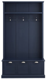 Crosley Furniture Ellison Hall Tree with Storage Bench and Coat Rack Hooks for Hanging, Navy Crosley Furniture