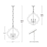 LOG BARN Large Farmhouse Chandelier Handmade Wood 4 Lights Fixtures Hanging for Dining, Bedrooms, Living Rooms and Hallway LOG BARN