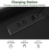 Extra Large 6 Drawer Dresser with 12 Compartments, Dresser with Power Outlet & LED Light, Modern Chest of Drawers, Double Wide Drawer Organizer Cabinet for Bedroom, Living Room, Entryway (Black) Gyfimoie