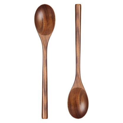 HANSGO 2PCS Wooden Cooking Spoons, Large Wooden Cooking Spoons Wooden Kitchen Utensil for Cooking Serving Mixing