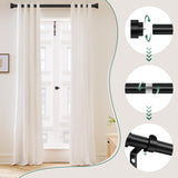 Extra Long Curtain Rods 120 to 170 Inch(10-14ft),1Inch Black Adjustable Extra Long Curtain Rod,Heavy Duty Decorative Window Curtains Rods for Bedroom,Long Curtain Rods 120-170 hei! dear