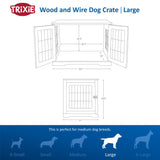TRIXIE 38.7" Indoor Dog Crate, Wooden Crate Table for Dogs Up to 66 lb, Large Dog Kennel, Perfect in Any Room, Brown TRIXIE