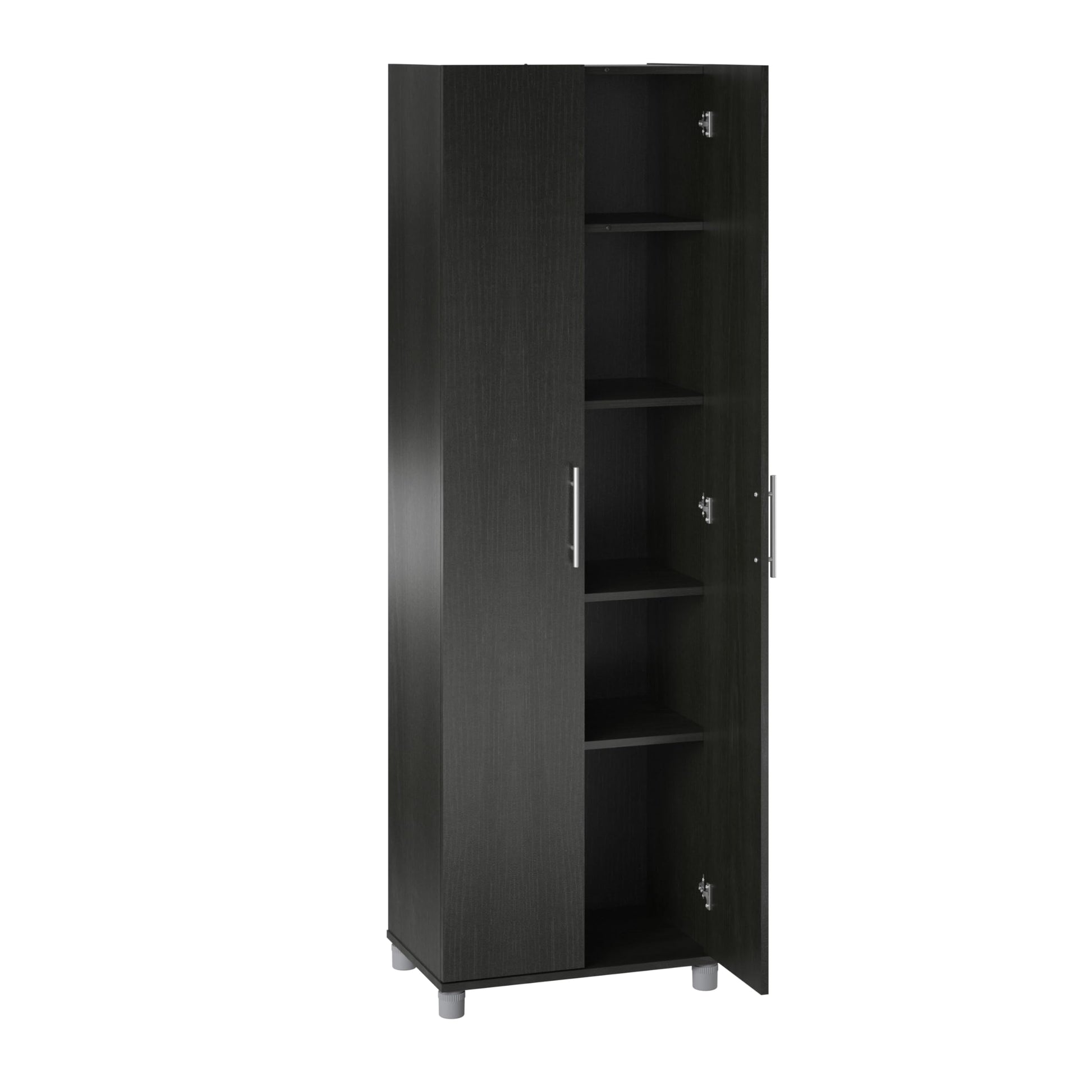 SystemBuild Camberly 24" Utility Storage Cabinet in Black Oak - WoodArtSupply