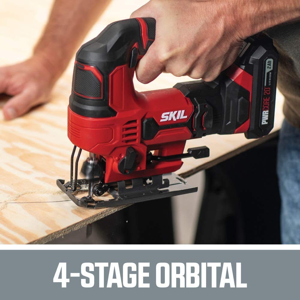 Skil 20V 7/8 Inch Stroke Length Jigsaw, Includes 2.0Ah PWRCore 20 Lithium Battery and Charger - JS8203-10 EGO POWER+