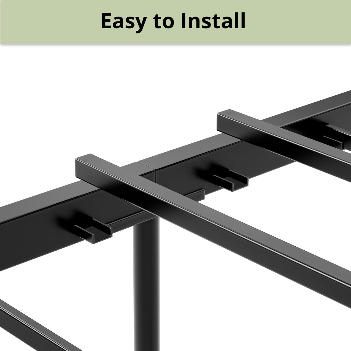 LIKIMIO King Bed Frame, Tall Industrial Headboard 51.2 ", Platform Bed Frame with Strong Metal Support, Solid and Stable, Noise Free, No Box Spring Needed, Easy Assembly, Charcoal Grey LIKIMIO