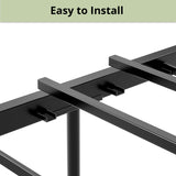 LIKIMIO King Bed Frame, Tall Industrial Headboard 51.2 ", Platform Bed Frame with Strong Metal Support, Solid and Stable, Noise Free, No Box Spring Needed, Easy Assembly, Charcoal Grey LIKIMIO