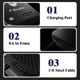 Fitsafe Biometric Gun Safe Travel Case, Bluetooth Portable Small Pistol Safe, Keypad for Nightstand Beside Home, Quick Access Smart Fingerprint Handgun Safe with Keys Fitsafe