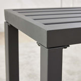 Outdoor Metal Backless Bench, 46" Patio Garden Bench for Outdoor, All Wheather Outdoor Bench for Garden, Backyard, Porch, Grey Puntogen