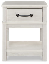 Signature Design by Ashley Dorrinson Farmhouse 1 Drawer Nightstand, Whitewash Signature Design by Ashley