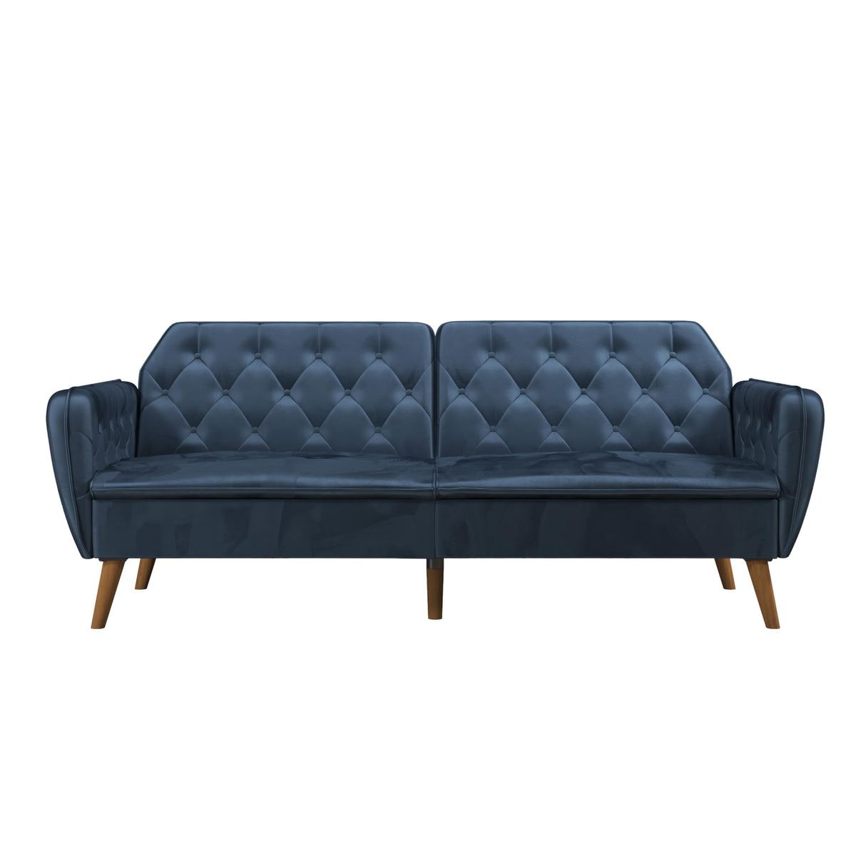 Novogratz Tallulah Memory Foam Futon, Blue Velvet Novogratz