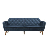 Novogratz Tallulah Memory Foam Futon, Blue Velvet Novogratz