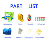 Inflatable Bounce House with Slide, Jumping Castle with Blower and Ball Pit House, Two Dart Target Game NC