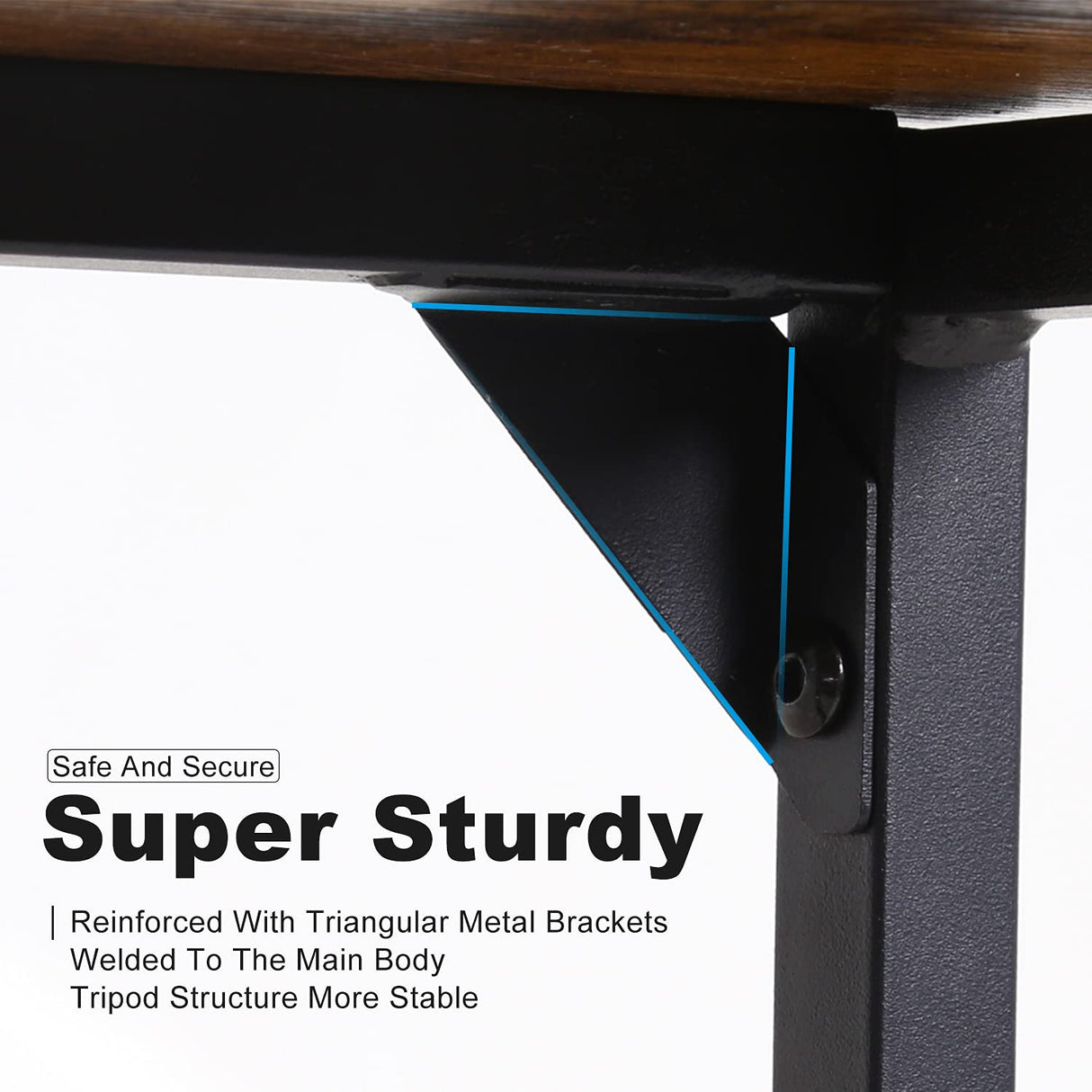 Computer Desk 47 Inch, Home Office Desk Writing Study Table Modern Simple Style PC Desk with Black Metal Frame,Vintage MGHH