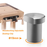 2 Pack Bench Dog Clamp with 4 Pack Woodworking 3/4 Inch Bench Dogs Hole Clamp Adjustable Workbench Stop Stainless Steel Brass Carpenter Tool (19mm) TVlifams