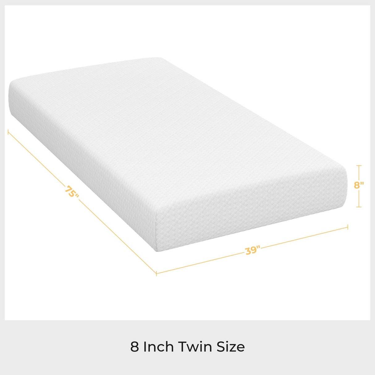 Yaheetech 8 Inch Twin Mattress Cooling Gel Memory Foam Mattress, Green Tea Mattress for Fresher Sleep, Medium Firm, CertiPUR-US Certified, Twin Size Mattress in a Box Yaheetech