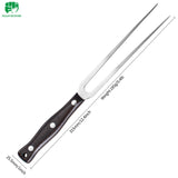 FULLHI butcher's fork with wood Handle Stainless Steel Meat Fork/Kitchen Tool, 12.4 Inch, Carving Fork FULLHI