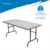 Iceberg - 65513 30" x 60" Folding Table, Platinum, IndestrucTable TOO 500 Series (MADE IN USA) Iceberg