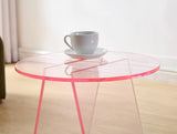 MEETLAKE Acrylic End Table,Pink Side.Nightstand Coffee Table Coffee Table Living Room Bedroom18 inch High, 16x16 inch Table Top. … MEETLAKE
