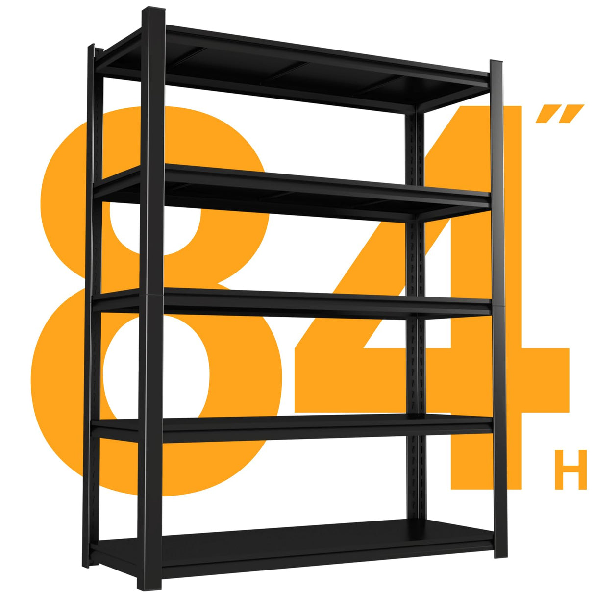 STEELIST 3000LBS Garage Shelves, 48W Metal Shelves for Storage, 5-Tier Shelving Unit with Adjustable Shelves, 24" D X 47.2" W X 84" H Industrial Shelving Utility Shelf for Warehouse, Basement STEELIST