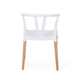 Christopher Knight Home Victoria Modern Dining Chair with Beech Wood Legs (Set of 2), White and Natural Finish Christopher Knight Home