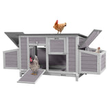 GUTINNEEN Chicken Coop Outdoor Wooden Portable Hen House Expandable Poultry Cage with Nesting Box,Perches,Waterproof Roof GUTINNEEN