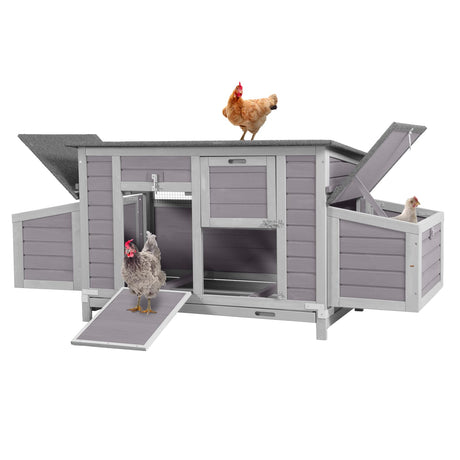 GUTINNEEN Chicken Coop Outdoor Wooden Portable Hen House Expandable Poultry Cage with Nesting Box,Perches,Waterproof Roof GUTINNEEN