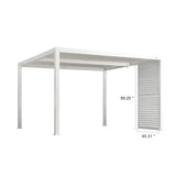 PURPLE LEAF Outdoor Louvered Pergola Accessory Aluminum Shutter Wall Divider Side Shade Privacy Screen Three Panels a Complete 12' Side Fixed Louvered Wall, Pergola Not Included PURPLE LEAF