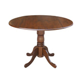 International Concepts Round Dual Drop Leaf Pedestal Table, Espresso, 42" IC International Concepts