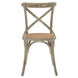 Modway Gear Rustic Modern Farmhouse Elm Wood Rattan Dining Chair in Gray Modway